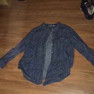 Blue patterned flannel.